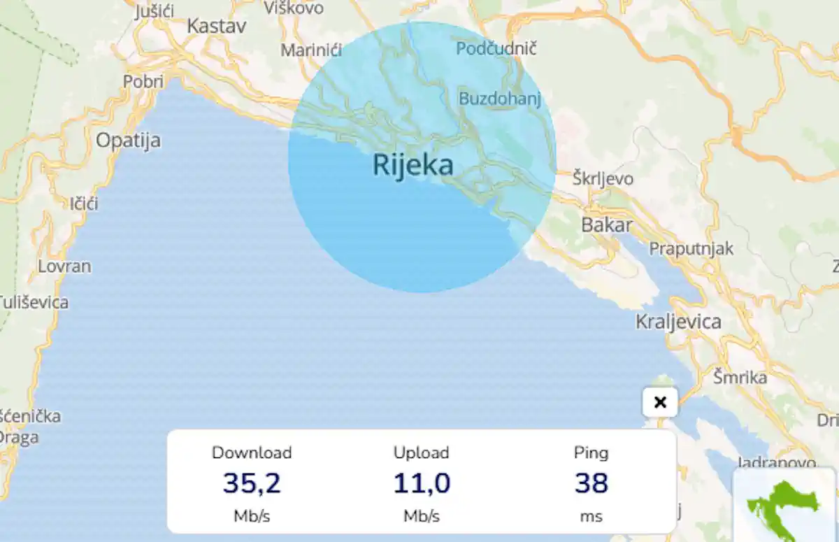 Najbrži internet u Hrvatskoj je …?